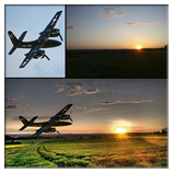 Sunsetflight Vorher/Nachher - Eine HDR Aufnahme die aus fnf einzelnen unterschiedlich belichteten Aufnahmen besteht! Das Flugzeug wurde anschlieend eingefgt, sowie die Lichtstimmung angepasst!