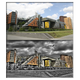 Berlin II Vorher/Nachher - Hier habe ich einen neuen Himmel und einen Vogel zustzlich eingebaut, anschlieend entschied ich mich fr ein Colorkey Bild, damit die Aufnahme ein dramatisches Aussehen bekommt!